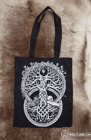 TREE OF LIFE, CLOTH BAG B-W