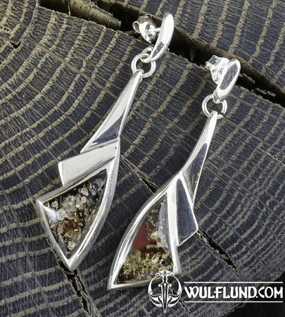 WISLA, BOUCLES D'OREILLES EN AMBRE, ARGENT