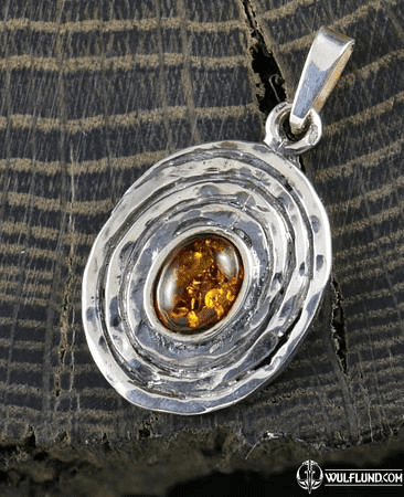 ZAIRA, AMBER PENDANT, STERLING SILVER