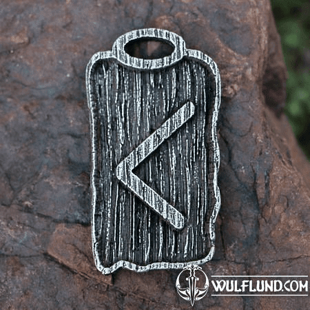 KENAZ - RUNE PENDANT, ZINC