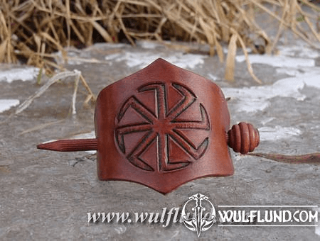 HAIR BROOCH WITH KOLOWRAT, LEATHER