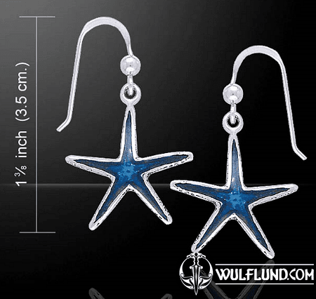 SEA STAR SILVER EARRINGS, AG 925