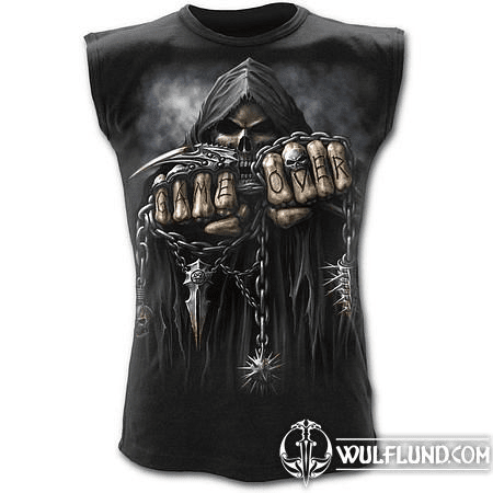 GAME OVER - SLEEVELESS T-SHIRT BLACK