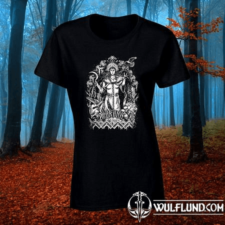 MORANA, GODDESS OF DEATH, LADIES' BLACK AND WHITE T-SHIRT