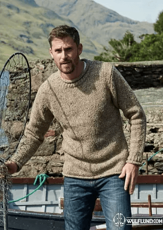 IRISH FISHERMAN ROLL NECK SWEATER