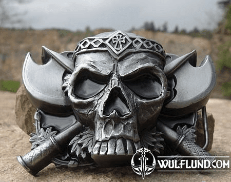 SKULL AND AXES, BELT BUCKLE