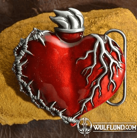 METAL HEART, BELT BUCKLE