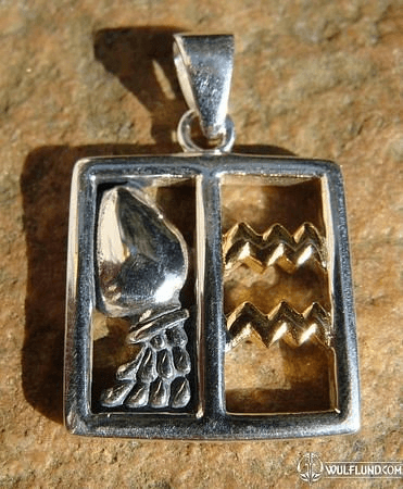 AQUARIUS, THE WATER BEARER, SILVER PENDANT