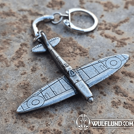 SUPERMARINE SPITFIRE KEY CHAIN, AIRCRAFT PENDANT, ZINC