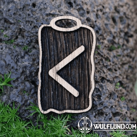 KENAZ - RUNE - FUTHARK, HOLZ