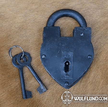 FORGED MEDIEVAL LOCK FOR CHEST AND KEYS