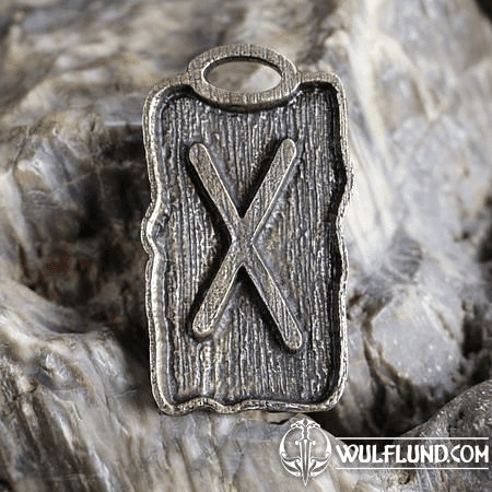 GEBO - RUNE AMULET ZINC OLD BRASS