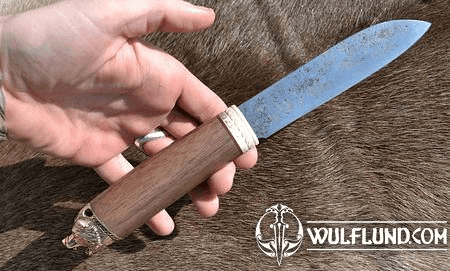BERSEKER, ORIGINAL FORGED KNIFE, ANTLER, BRONZE BY WULFLUND