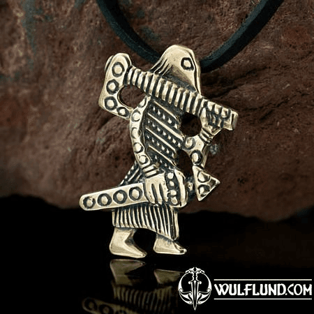 VIKING WARRIOR, KLAHAMMAR, REPLICA, BRONZE PENDANT