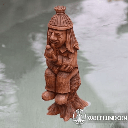 VODNIK - WATER SPIRIT, WOODEN CARVED FIGURINE