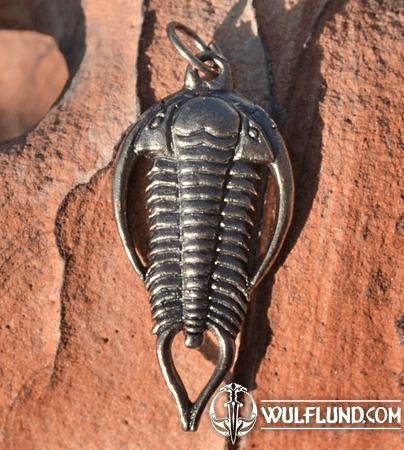 TRILOBITE, PEWTER AMULET