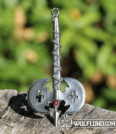 BARBARIAN AXE, FANTASY PEWTER PENDANT