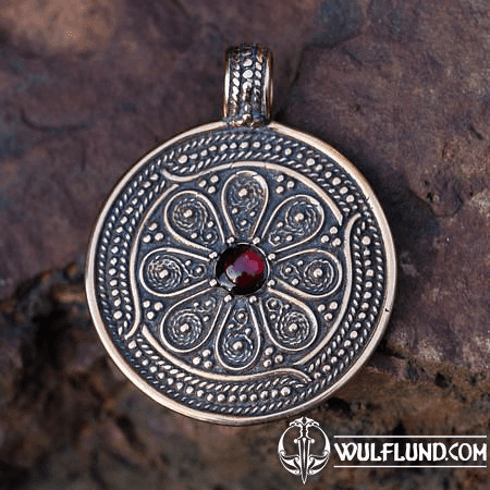 VESNA, SLAVIC PENDANT, MORAVIA MAGNA EMPIRE, BRONZE GARNET