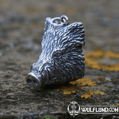 WILDSCHWEIN, MASSIVES SILBERAMULETT AG 925 20G