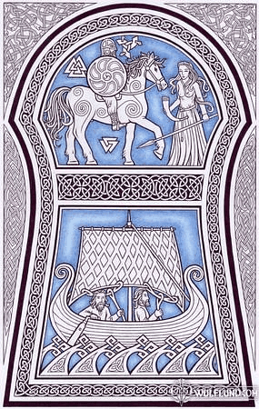 RUNESTONE FROM GOTLAND, PAGAN POSTER