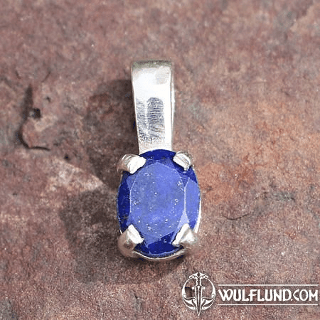 LAPIS PENDANT, FACETED GEM, STERLING SILVER