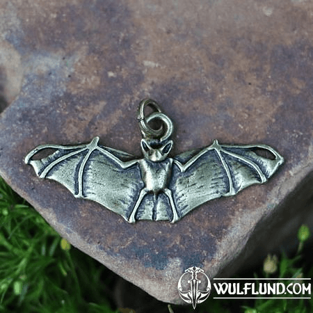 BAT PENDANT, ZINC, ANTIQUE BRASS