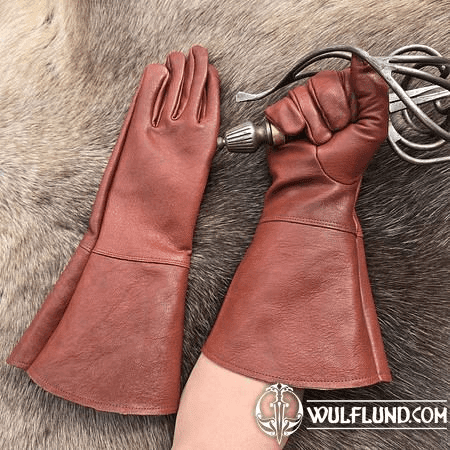 GANTS D'ESCRIME EN CUIR COGNAC