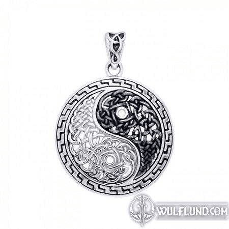 KNOTTED YING YANG, SILVER PENDANT