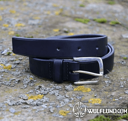 LORIC, LUXURY LEATHER BELT WITH SILVER BUCKLE