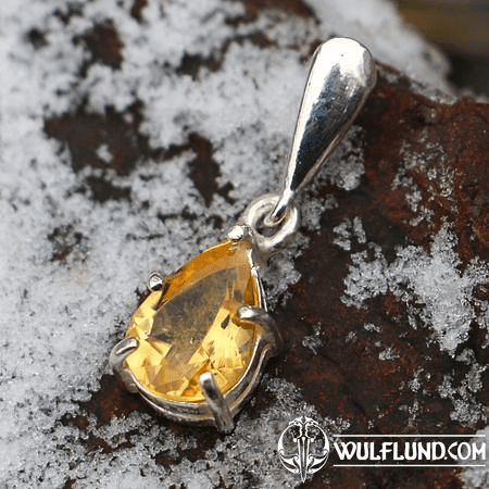 PENDENTIF SINOPE, ARGENT 925 CITRINE