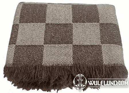 RHODOPE, CHECKED WOOLEN BLANKET