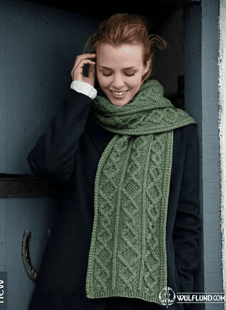 MERINO WOOL SCARF, GREEN