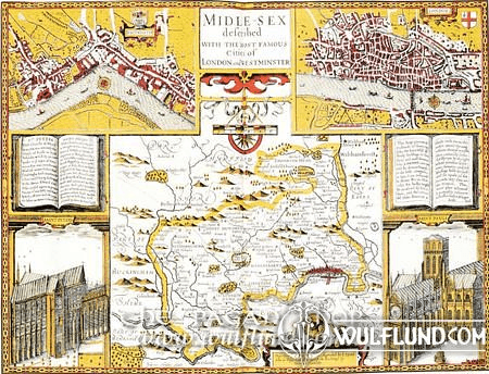 LONDON AND WESTMINISTER 1610, HISTORICAL MAP, REPLICA