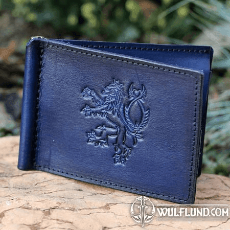 BOHEMIA - CZECH LION, LEATHER WALLET - BLUE