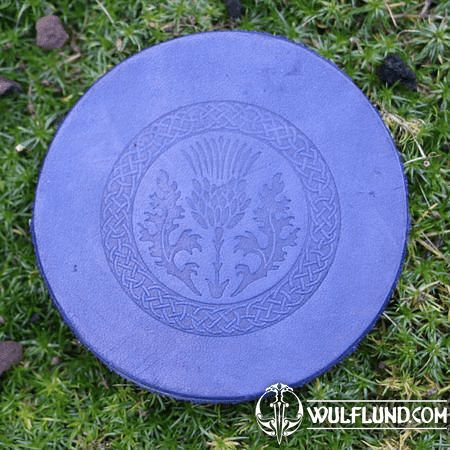 SCOTTISH THISTLE - LEATHER COASTER