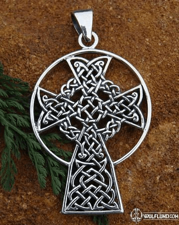 KNOTTED SILVER CELTIC CROSS, AG 925