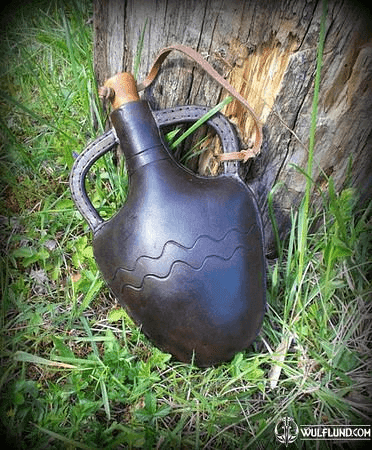 LEATHER WAX BOTTLE, REPLICA