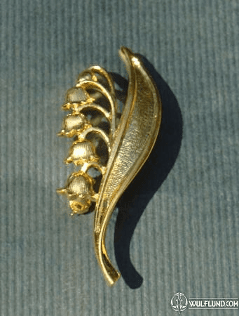 LILY OF THE VALLEY, GOLD PLATED BROOCH