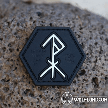 PROTECTION RUNE PATCH, PROTECTED BY ODIN, THOR, TYR, 3D RUBBER