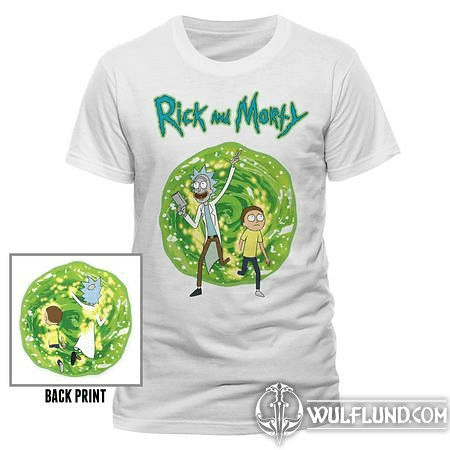 RICK AND MORTY - PORTAL BACK, UNISEX T-SHIRT - WHITE