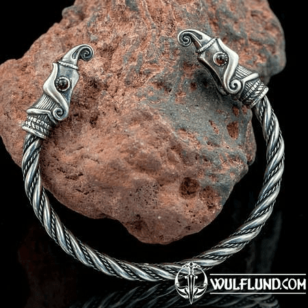 HUGIN UND MUNIN, WIKINGER, ARMBAND, SILBER