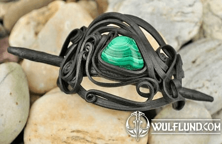 MALACHITE - HAIR BROOCH