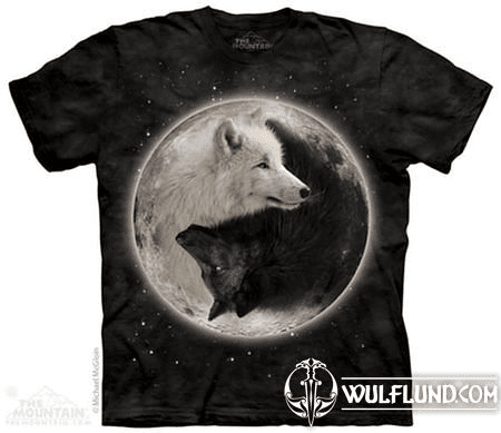 YIN YANG WOLVES,  ANIMAL T-SHIRT THE MOUNTAIN