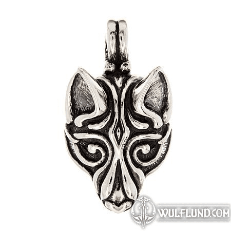 VIKING WOLF HEAD, SILVER PENDANT BY WULFLUND, AG 925, 16 G.