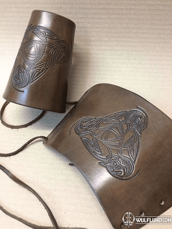 VIKING, LEATHER BRACERS - PAIR