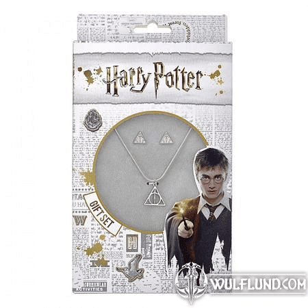 HARRY POTTER, DEATHLY HALLOWS, EARRINGS AND NECKLACE