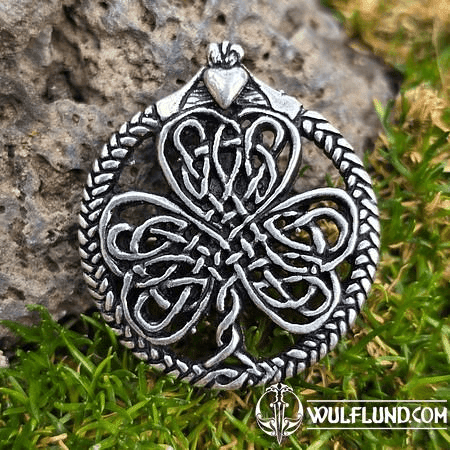 IRISH SHAMROCK, AMULET, SILVER 925