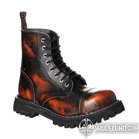 LEATHER BOOTS STEEL ORANGE 8-EYELET-SHOES