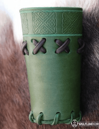 LEATHER DICE CUP CELTIC GREEN