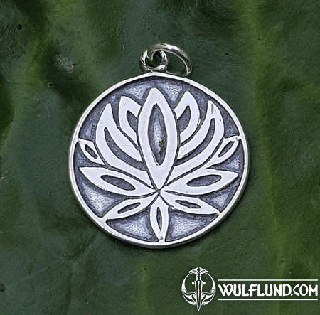 SACRED LOTUS FLOWER, SILVER PENDANT